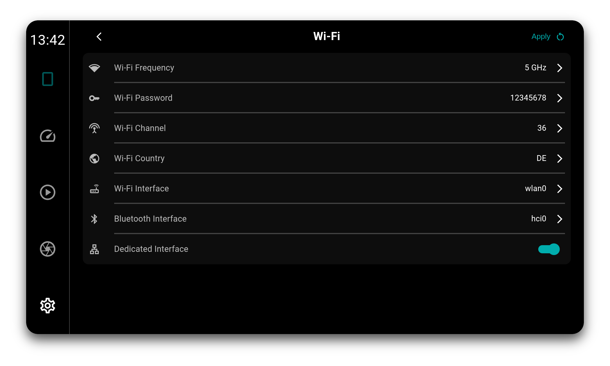 Wi-Fi access point settings